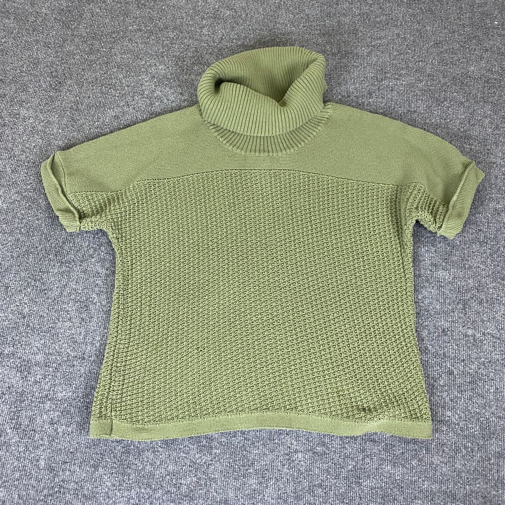 Coldwater Creek Sage Green‎ Turtleneck Knit Sweater Plus Size 1X Short Sleeve *
